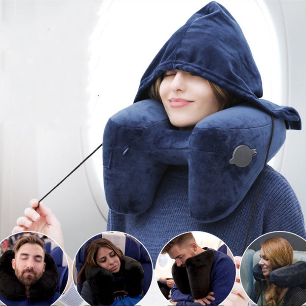 Hooded, Travel, Pillow, Neck.