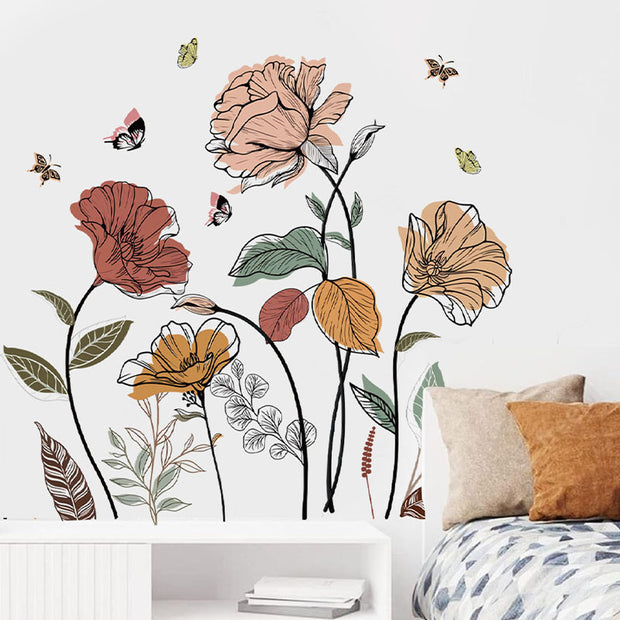 Bohemian, Flower, Wall, Sticker .