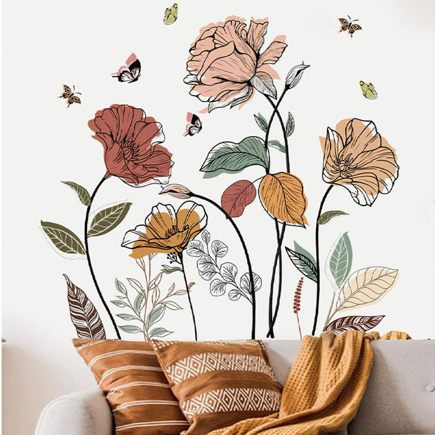 Bohemian, Flower, Wall, Sticker .