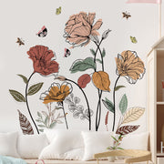 Bohemian, Flower, Wall, Sticker .