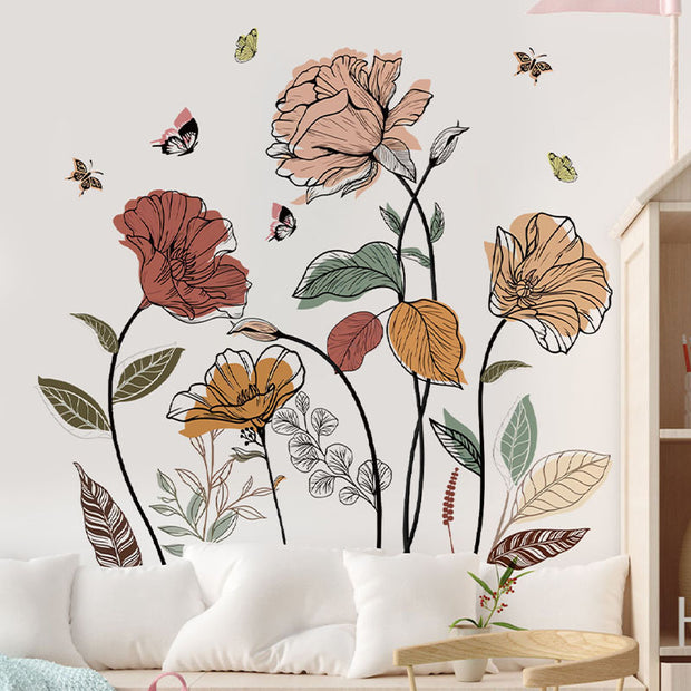 Bohemian, Flower, Wall, Sticker .